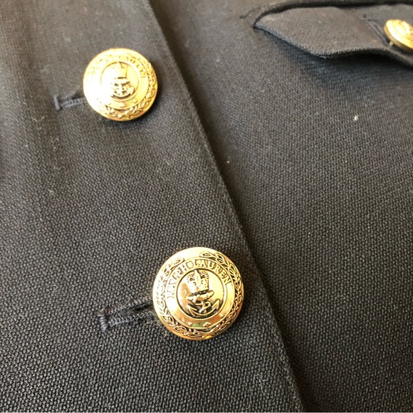 Ralph Lauren Black Label Wool Stand Collar Military Style Black Jacket Blazer 2 - Picture 5 of 9